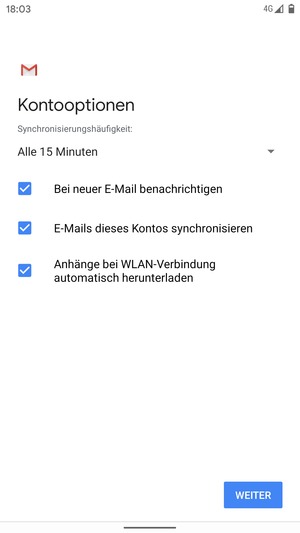 Wählen Sie WEITER