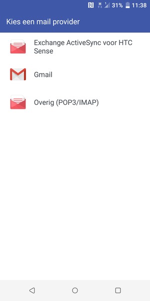 Selecteer Overig (POP3/IMAP)