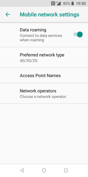 Turn Data roaming on or off