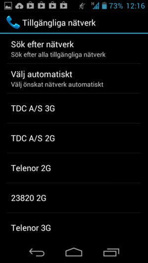 Välj en nätverksoperatör från listan