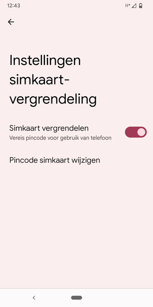 Selecteer Pincode simkaart wijzigen
