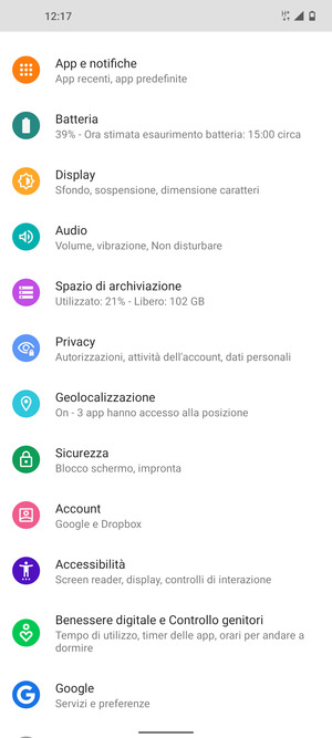 Scorri e seleziona Geolocalizzazione