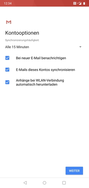 Wählen Sie WEITER