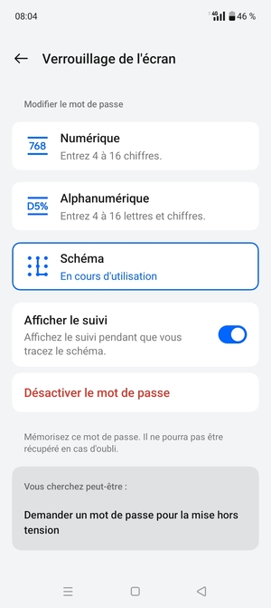 Votre téléphone est maintenant sécurisé par un écran de verrouillage
