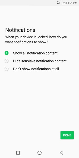 Select your preferred option and select DONE