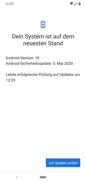 Falls Ihr Handy aktualisiert ist, wird Ihnen der folgende Bildschirm angezeigt