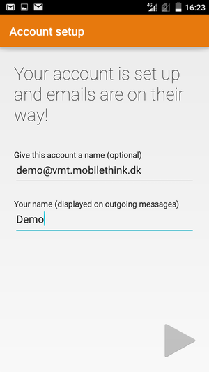Give your account a name and enter your name. Select Next