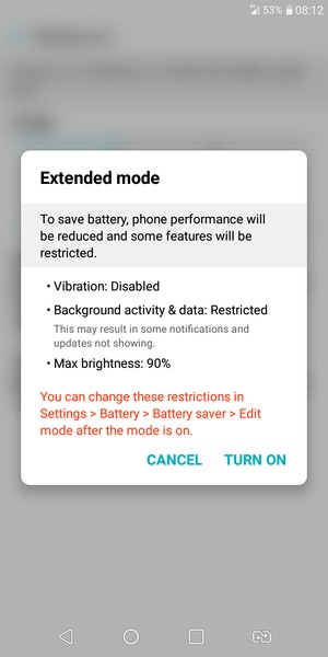 Select TURN ON