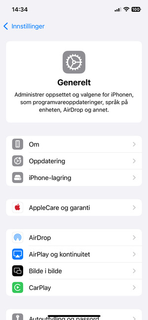 Velg Oppdatering
