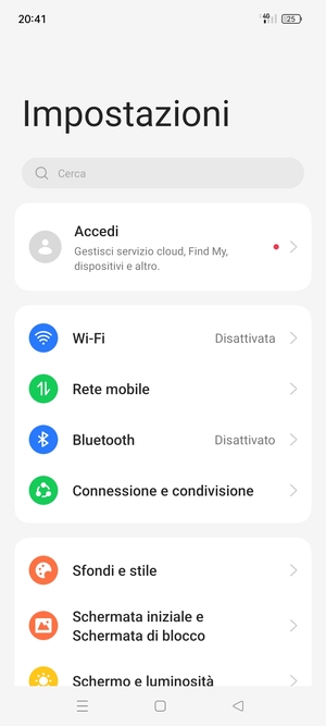 Seleziona Rete mobile