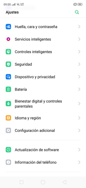 Desplácese y seleccione Actualización de software