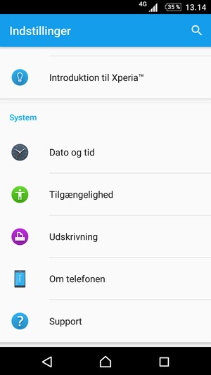 Scroll til og vælg Om telefonen