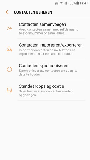 Selecteer Contacten importeren/exporteren 