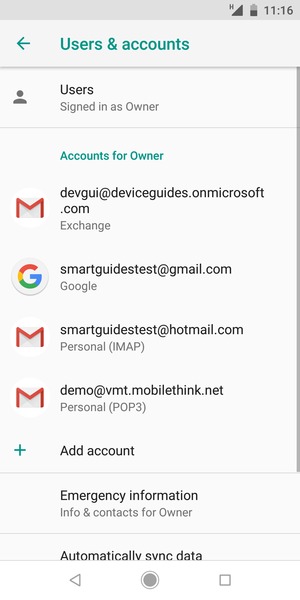 Select your Google account
