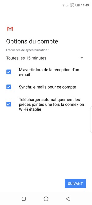 Sélectionnez SUIVANT