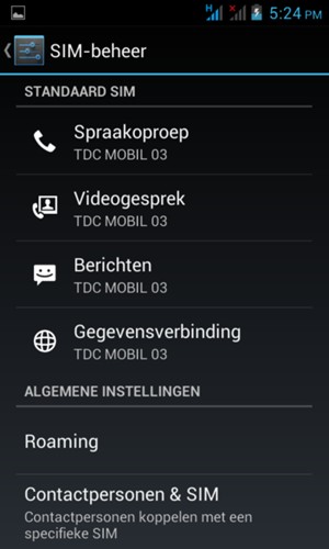 Selecteer Roaming