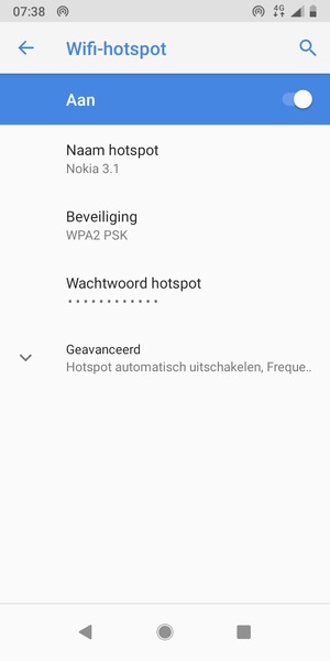 Uw telefoon is nu geïnstalleerd voor gebruik als modem