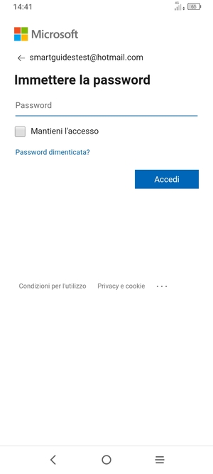 Inserisci la tua password e seleziona Accedi