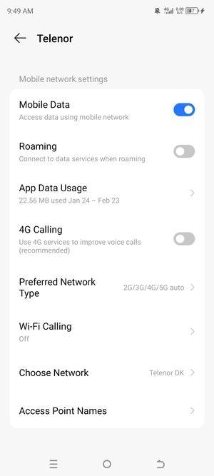 To change network if network problems occur, scroll to and select Choose Network