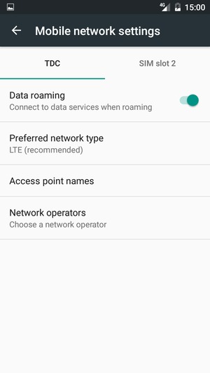Turn Data roaming on or off