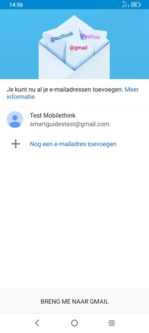 Selecteer BRENG ME NAAR GMAIL