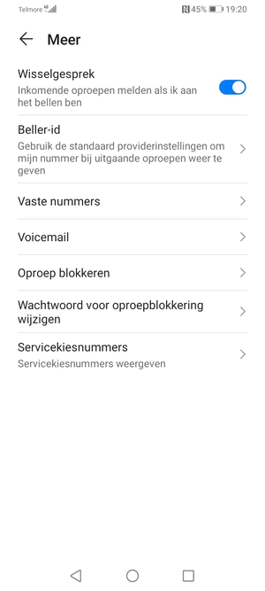 Selecteer Voicemail