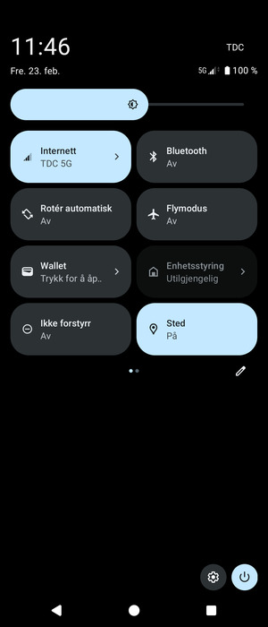 Slå av Sted