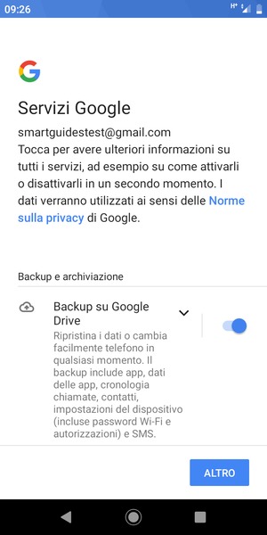 Seleziona ALTRO