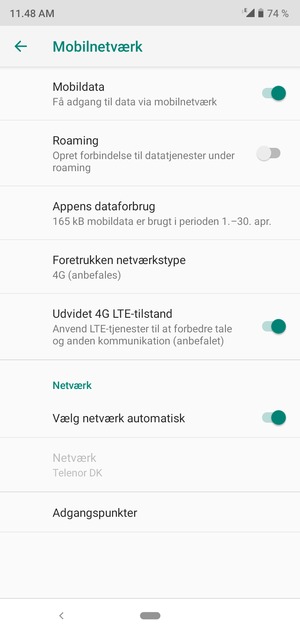 Scroll til og vælg Adgangspunkter
