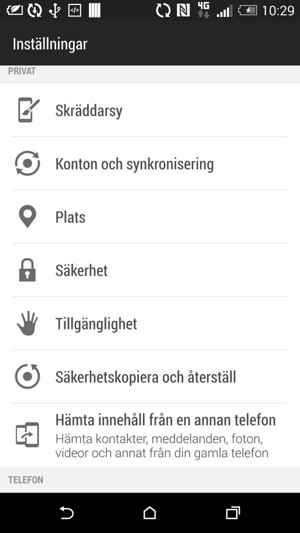 Välj Säkerhet