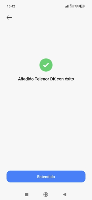 Seleccione Entendido