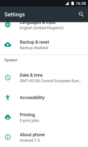 Scroll to and select About phone