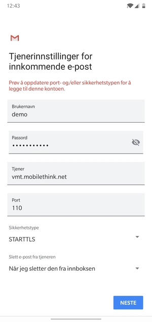 Velg Sikkerhetstype