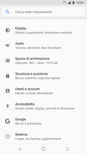 Scorri e seleziona Utenti e account
