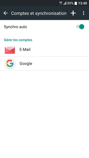 Sélectionnez Google