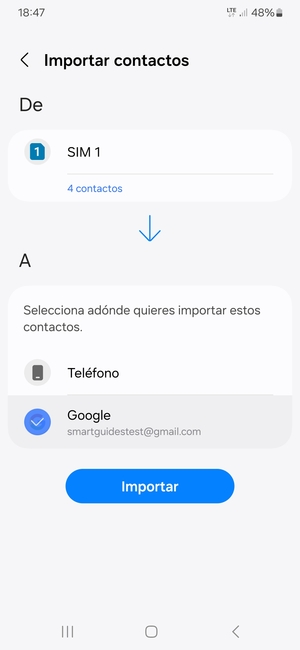 Seleccione Importar