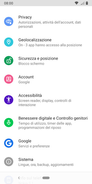 Scorri e seleziona Sistema