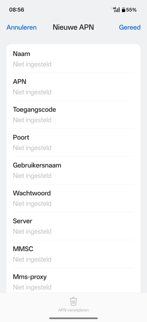 Voer mms-gegevens in