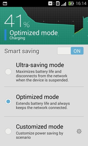Select Ultra-saving mode