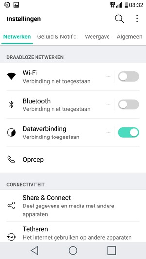 Selecteer Netwerken en Wi-Fi