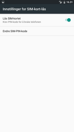 Velg Endre SIM-PIN-kode
