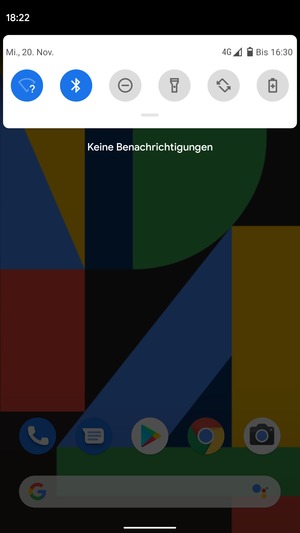 Ziehen Sie erneut das obere Menü nach unten