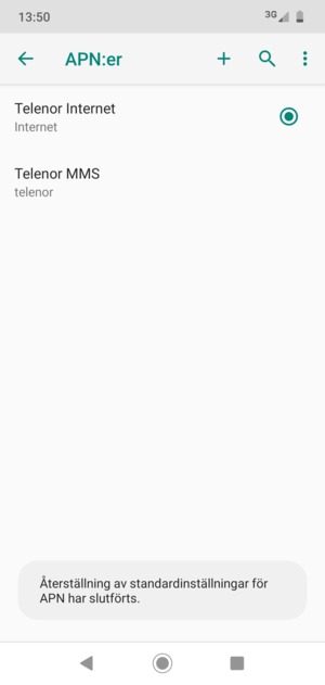 Välj Nytt APN