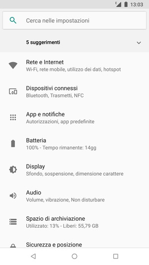 Seleziona Rete e Internet