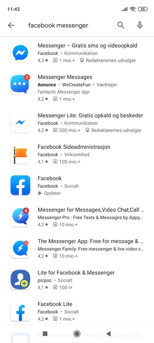 Vælg appen