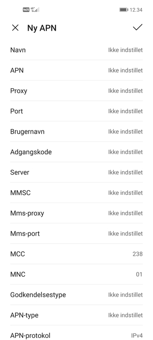 Indtast internet-oplysninger