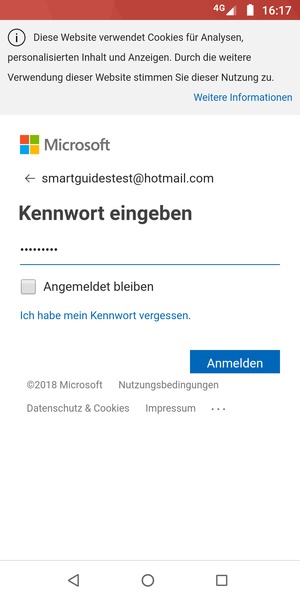 Geben Sie Ihre Passwort ein und wählen Sie Anmelden