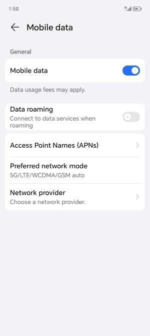 Select Preferred network mode