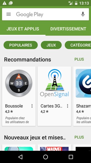 Sélectionnez la barre de Recherche