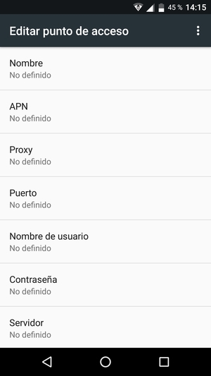 Introduzca la información de MMS